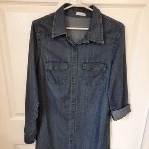 Calvin Klein Women's Denim Shirt Dress - Blue